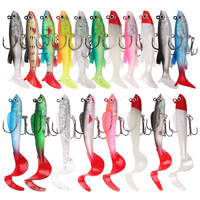Vente en gros usine de leurres de pêche lestés en PVC - leurres souples de 9g à queues torsadées et têtes de jig de 12g à queue en T, leurres phosphorescents