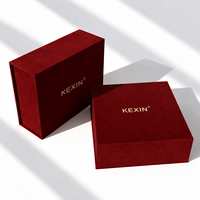 Boîte cadeau en velours rigide magnétique unique faite à la main par Kexin, avec logo en feuille d'or, personnalisable