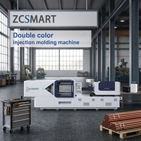 Machine de moulage par injection horizontale automatique tout électrique 200T à deux couleurs avec PLC et moteur pour surmoulage d'inserts bimatières