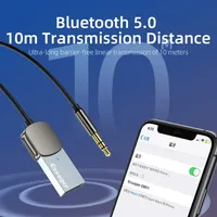 Récepteur audio Bluetooth pour voiture, dongle Bluetooth 5.0, transmission USB vers prise jack 3,5 mm, kit mains libres