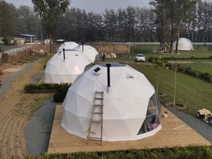 Carpa Domo Geodésica Personalizada de 3-10 Metros con Estructura de Aleación de Aluminio para Exteriores, Camping y <span class=keywords><strong>Glamping</strong></span> con Baño, Cubierta de Techo de PVC Prefabricada para Hotel - Product Image 4
