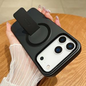 Nouvelle coque de téléphone magnétique mate ultra-résistante pour 17 <span class=keywords><strong>Pro</strong></span> <span class=keywords><strong>Max</strong></span> 16 <span class=keywords><strong>Pro</strong></span> <span class=keywords><strong>Max</strong></span> 15 <span class=keywords><strong>14</strong></span> avec béquille, accessoires de mode en gros - Product Image 5