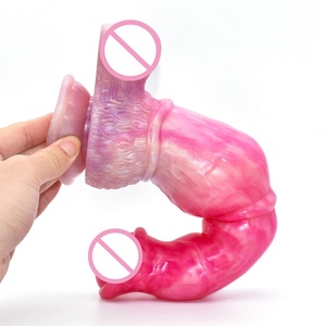 Artificial Penis Curved Shape <b>Dildo</b> Silicone Sex Toy Large Knot <b>Dildo</b> With Ball and Sucker Sex Masturbators Adult Erotic Product - Product Image 4