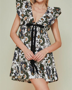 Vestido Corto <span class=keywords><strong>de</strong></span> Verano 2025 para Mujer, Sin Mangas, Cuello en V Profundo, Tirantes Cruzados, Cintura Ajustada con Lazo, Estilo Informal para <span class=keywords><strong>Fiesta</strong></span> o Cóctel - Product Image 2
