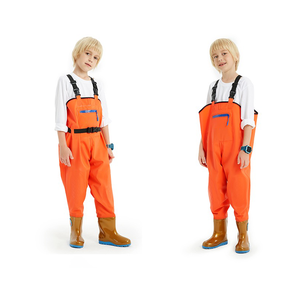 أحذية صيد مخصصة للأطفال رخيصة الثمن، أحذية صدرية من البولي فينيل كلوريد مقاومة للماء والرياح وقابلة للتنفس مع إغلاق بالمشبك للأطفال - Product Image 4