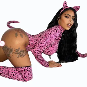 Lingerie Kucing Seksi, Kostum Seragam Babydoll Wanita Kucing Transparan Panas