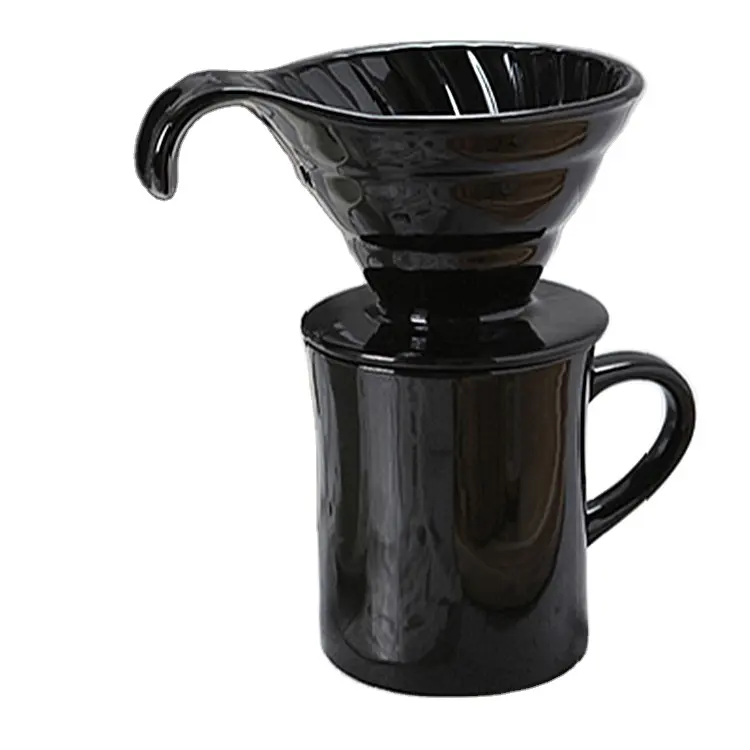 Kaffefilter Filtro De Cafe Pour Over 커피 액세서리 메이커 재사용 가능한 세라믹 브루 드립 커피 필터 드리퍼 컵 세트