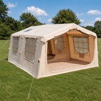 Tente de glamping gonflable 17.28 ㎡   Tente pneumatique en PVC imperméable, cabane de camping, hôtel, abri extérieur, camping familial de luxe