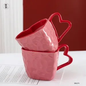 Tasse à café en porcelaine de couple réutilisable imprimée avec logo personnalisé, ensemble cadeau, tasses à café en céramique écologiques