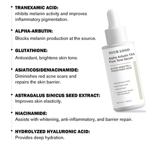Individuelles Logo Koreanisches Glow Glass Skin Dunkle Flecken Entfernung Reines Tonisierendes Serum Nikotinamid Tranexamsäure Hautpflege-Serum Mit Arbutin - Product Image 5