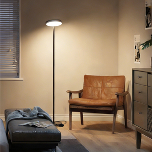 2026 New Design 360 Adjustable Modern LED Floor <b>Lamp</b> Metal Body Base <b>Remote</b> Touch <b>Control</b> High CRI 90 Dimmable White Shade - Product Image 5