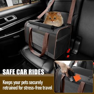 Spacious Pet <b>Carrier</b> with 5-Sided Mesh Ventilation Auto-Locking Zippers Reflective Stripe for <b>Cats</b> Dogs and Travel Enthusiasts - Product Image 5