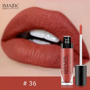 IMAGIC-brillo de labios personalizado, color mate, marca privada