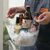 Seau à glace portable en plastique multi-styles, refroidisseur à champagne pour bar, avec logo et couleur personnalisables