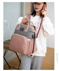 Sac à dos à langer portable et pliable pour bébé, grande capacité, en tissu Oxford, sac de maternité - Product Image 6