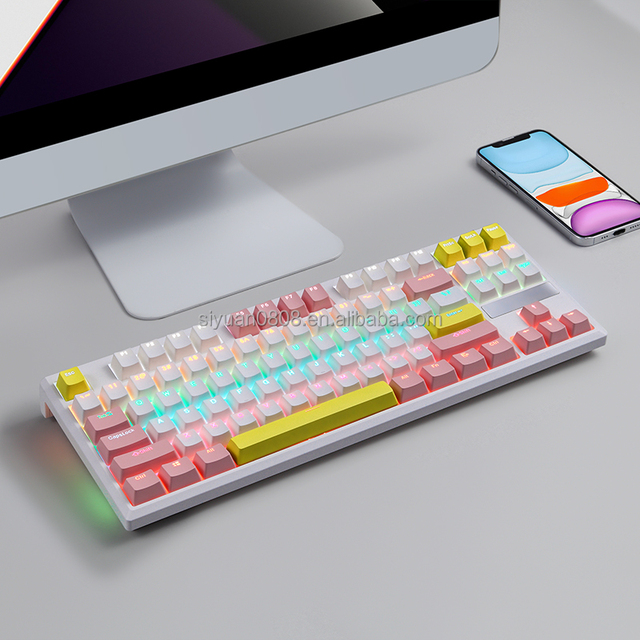 87-Key RGB Lighting Waterproof Programmable Mechanical Gaming Keyboard Cherry Gateron Kailh Axis Body USB Interface Enhanced