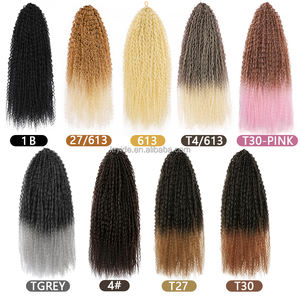 Venta al por mayor suave esponjoso 28 pulgadas Ombre sintético Afro rizado ganchillo trenza pelo brasileño rizos onda trenzado pelo para mujeres - Product Image 5