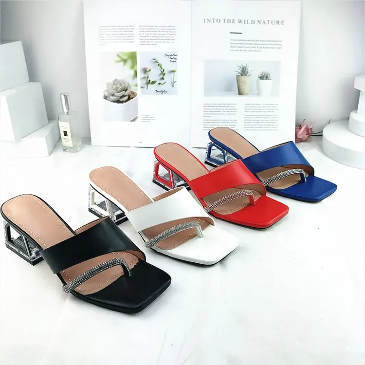 2022 Women Pumps Sandals Summer Open Toe Square Hollow Low Heel Shoes Leather Strap Fashion Sexy Women Sandals