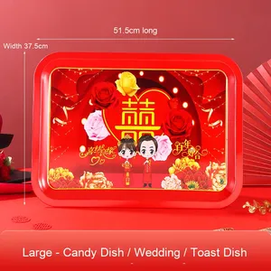 Wholesale Classic Design Disposable Red Square Fruit and <strong>Candy</strong> <strong>Tray</strong> for Weddings Festivals and Camping for Tea Serving - Product Image 4