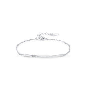 Bracelet chaîne ronde simple en argent sterling S925 motif souriant pour femme, bijou tendance personnalisable, version cuivre - Product Image 1