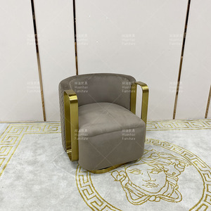<span class=keywords><strong>Chaise</strong></span> d'appoint moderne en velours rembourré avec cadre en acier inoxydable doré en forme de O pour hôtel, maison, salon, <span class=keywords><strong>chaise</strong></span> longue - Product Image 3