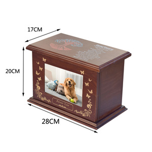 Kotak Peti Mati Kayu Pinus Persegi Panjang Ramah Lingkungan Buatan Tangan Modern untuk Anjing & Kucing Besar, Kotak Kenangan Pemakaman - Product Image 4