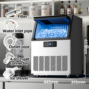 Machine à glaçons en acier inoxydable BIBO avec minuterie programmable et fabrication rapide de glaçons, 30-40 kg/24h, pour la maison, le bar, l'hôtel, le restaurant - Product Image 5