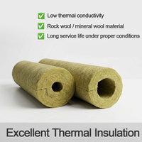 Tube isolant en laine minérale de conception moderne 80 kg/m³ Rockwool pour projets d'isolation thermique industrielle
