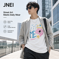 JNEI Vintage Western Streetwear Grafische T-shirt 100% Polyester Sneldrogend 150gsm UV-bescherming Functioneel T-shirt