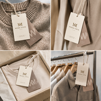 Étiquettes suspendues et étiquettes de marque personnalisées à faible MOQ avec logo imprimé pour vêtements et chaussures, en papier écologique, avec corde en coton offerte