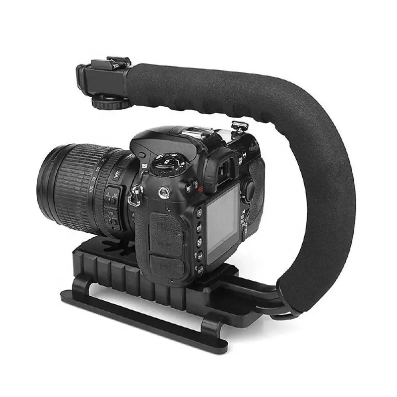 Video Stabil izing Handle Grip Hands tabilisator mit Hot Shoe Mount für Kamera Canon Nikon Sony Panasonics DSLR