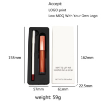 Faible QUANTITÉ MINIMALE DE COMMANDE Liquide Mat Kit Pour Les Lèvres Rouge À Lèvres Set Lipgloss avec Crayon À Lèvres Mis À Lèvres Kit Boîte Emballage