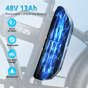 USA Warehouse Stock 48V 13AH 500W Lithium Battery Fat-Tire Mountain Foldable <b>Electric</b> Bicycle Portable Sale - Product Image 4