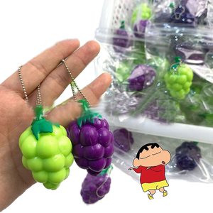 Funny 6cm Bursting Grape Flesh Rubber Portable Pendant Squishy Toy Creative Stress Relief Gift for Kids and Adults <b>Fun</b> Anytime - Product Image 2