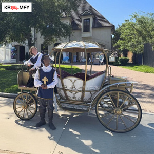 Chariot mobile pour événements, style Princesse, avec chevaux électriques, carrosse de mariage Cendrillon en fer, couleur personnalisable - Product Image 5