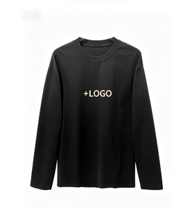 T-shirt à manches longues pour homme, col rond, 100% coton, vêtement décontracté, logo imprimé sur le devant, coupe classique, respirant, séchage rapide, tissu tricoté - Product Image 2