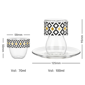Taza de café de patrón exquisito de estilo turco, juego creativo de taza de té y platillo árabe hermoso para regalos de negocios - Product Image 4