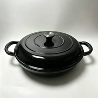 Ensemble de 3 ustensiles de cuisson en fonte émaillée, résistants au four, casseroles, poêles et faitouts, compatibles induction et gaz