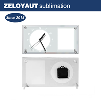 Vente directe d'usine conception minimaliste personnalisée bricolage sublimation horloges de bureau en verre tendance article de décoration intérieure