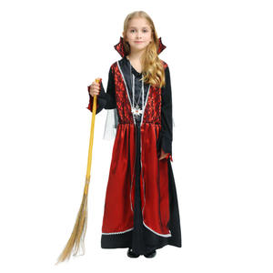 Nueva llegada niñas Cosplay Halloween Spider Girl vestido con collar brujas vampiro Queens fiesta disfraz para niños - Product Image 4