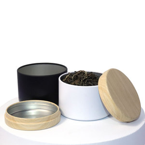 Matte Màu Đen Trắng 4Oz 6Oz 8Oz Nến Tin Với Nắp Bằng Gỗ Tinplate Nến Jar Biểu Tượng Tùy Chỉnh Kim Loại Có Thể - Product Image 4