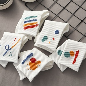 Women's <b>White</b> Crew Socks Breathable Sweat Absorbing Polyester Summer Casual Style Youth Fashion - Product Image 4