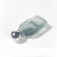Flacon de parfum vide transparent de 80 ml avec bouchon sphérique, emballage cosmétique unique en relief, flacon pompe pour lotion, flacon pulvérisateur cosmétique