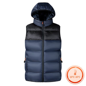 Men's Detachable Hood <strong>Waistcoat</strong> Gilet Custom Logo Sleeveless Vest Combination Zipper Closure Breathable Plus Size Thicken Winter - Product Image 2