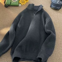 Pull à manches longues de style japonais pour hommes et femmes, avec col montant et tissu doux et chaud, idéal pour les tenues assorties de couple et la superposition