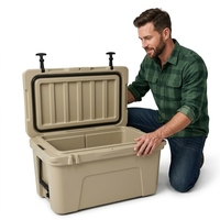 Boîte isotherme à double compartiment en PE de 40 L avec rétention de froid et de chaleur pendant 5 jours, résistante à l'eau, pour le camping en plein air