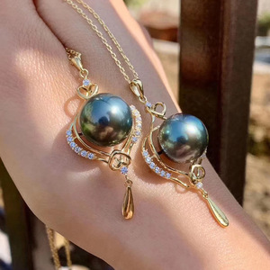 S925 Silver Pendant with 10-12mm Beads DIY Pearl Accessories Empty Fashion <b>Concealer</b> Necklace Pendant 30149 - Product Image 4