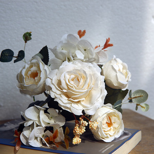 Ramo de rosas artificiales de alta calidad, para decoración interior, tallos de <span class=keywords><strong>flores</strong></span> de imitación - Product Image 5