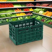 Grandes caisses empilables en plastique, caisses de rangement pliables en plastique pour légumes, œufs, fruits, agriculture, panier de rangement