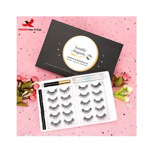 FENGFLY new arrival magnetic mink eyelashes private label invisible magnetic lashes suit